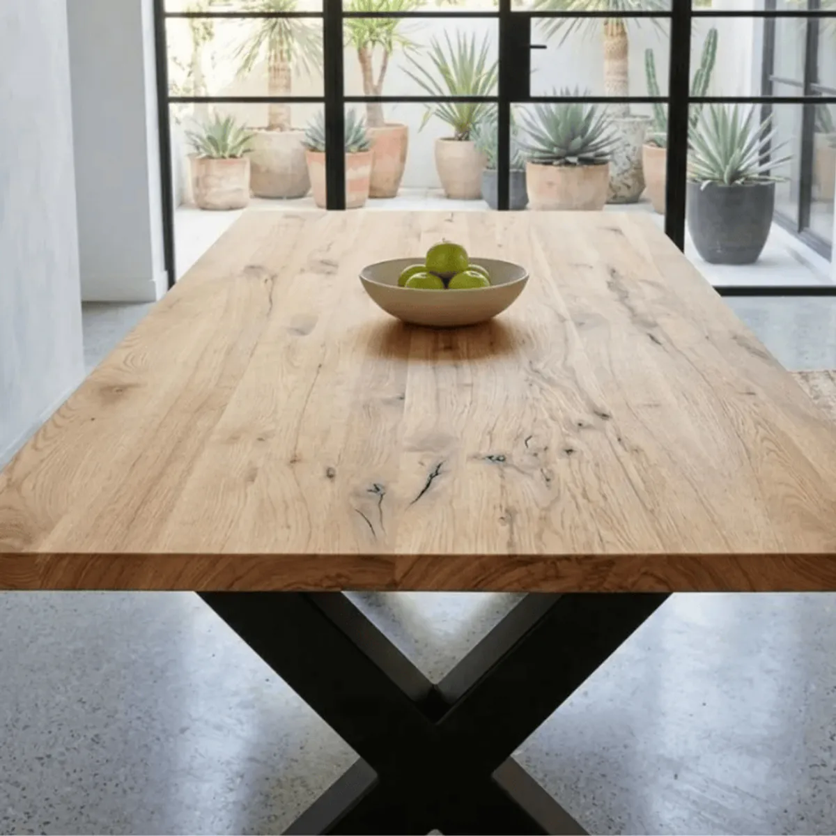 GENERICO - Mesa / Comedor Cascada / Roble Y Metal / 140 X 80