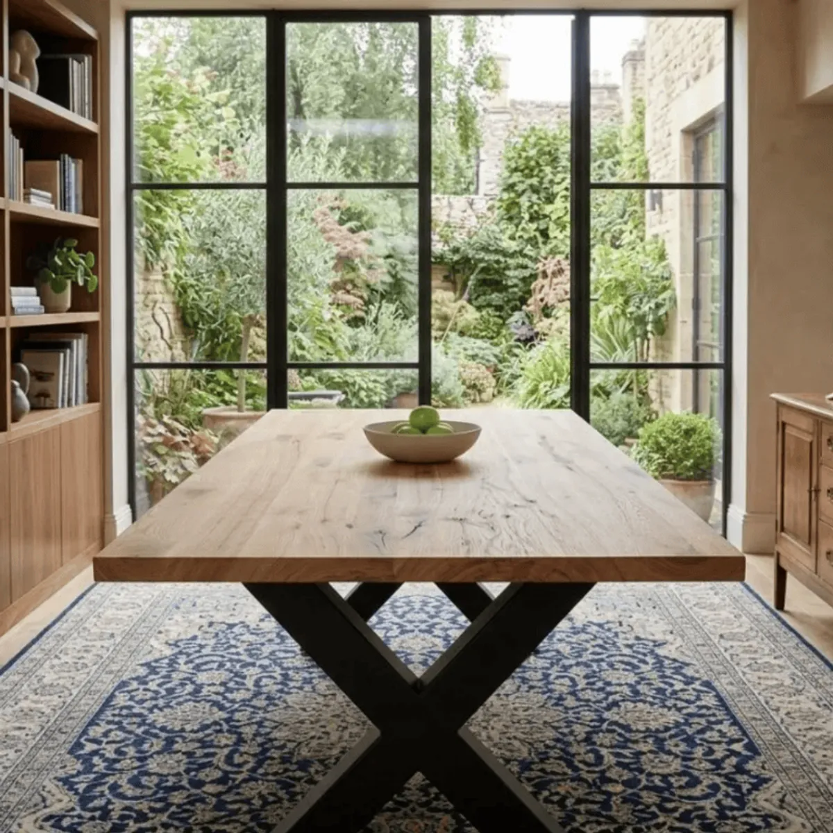 GENERICO - Mesa / Comedor Cascada / Roble Y Metal / 140 X 80