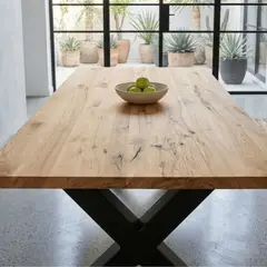 GENERICO - Mesa / Comedor Cascada / Roble Y Metal / 160 X 90