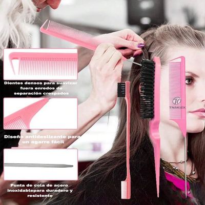 Imagen 2 del producto Kit 12pz Peine De Masaje De Cepillo Adecuado Cabello Rizad