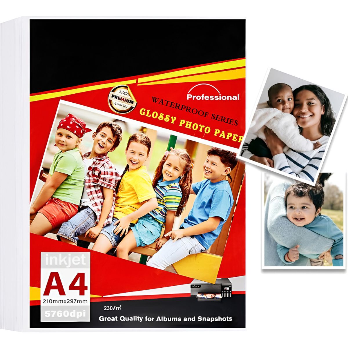 SUPERCENTER - Papel Fotográfico Brillante Opalina A4 Pack 50 Hojas 230 Gr Blanco