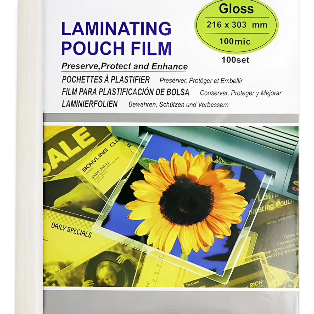 SUPERCENTER - 100 Laminas Para Termolaminar / Plastificar De 100 Mic