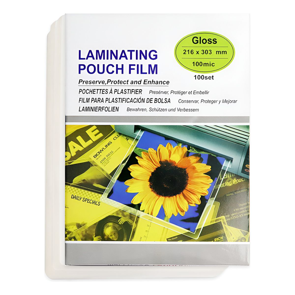 SUPERCENTER - 100 Laminas Para Termolaminar / Plastificar De 100 Mic