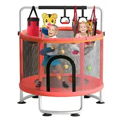 EVERSO - Cama Elastica Para Niños Trampolin Con Juguetes 140cm 300kg Azul