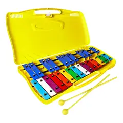 SUPERCENTER - Metalófono Cromático Xilófono 25 Notas Con Maleta Amarilla