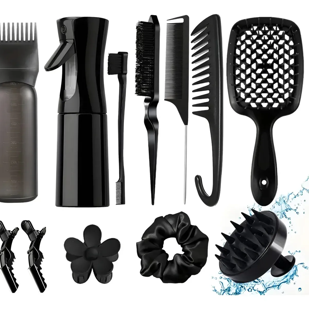 TNAKIEX - Kit 12pz Peine De Masaje De Cepillo Adecuado Cabello Rizad