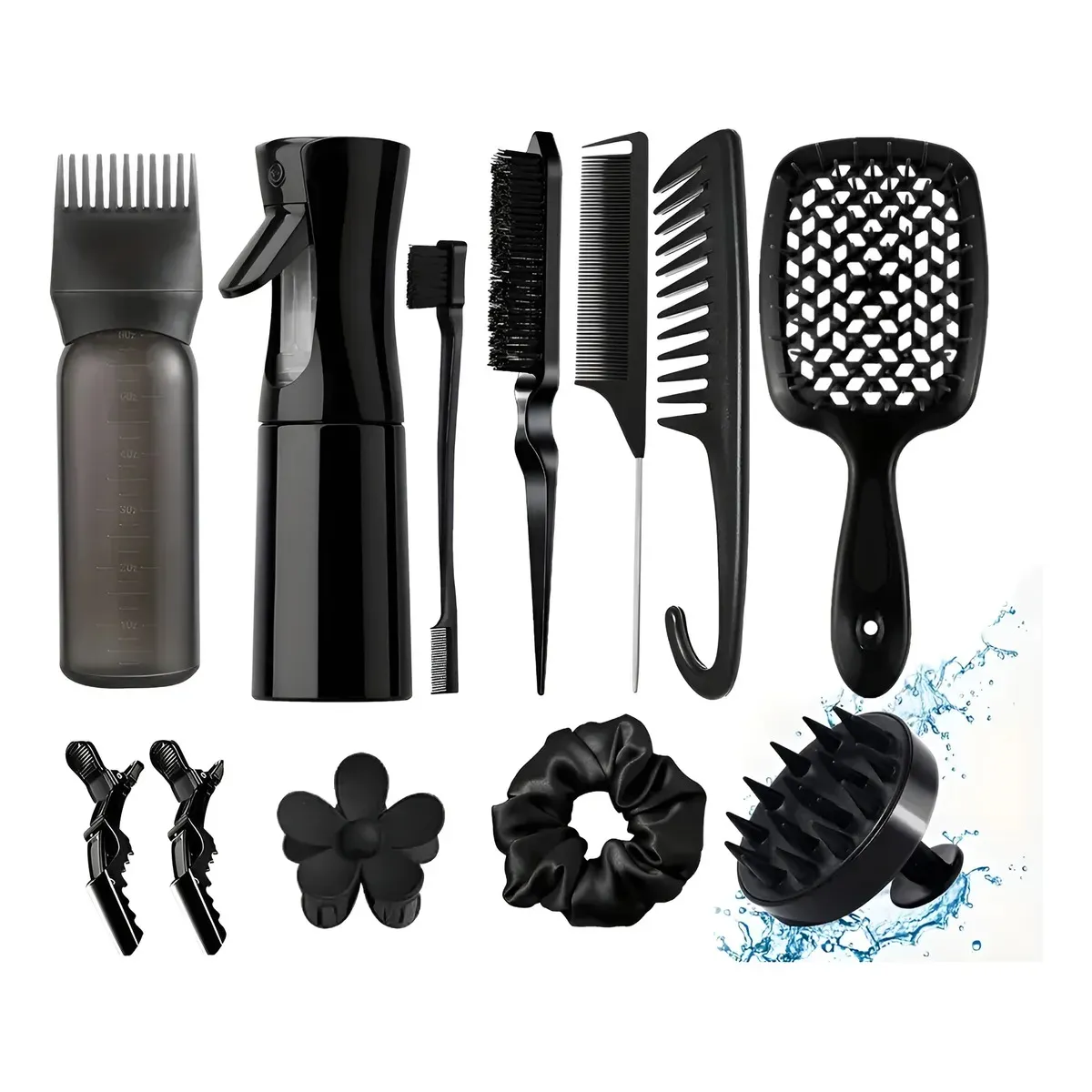 TNAKIEX - Kit 12pz Peine De Masaje De Cepillo Adecuado Cabello Rizad