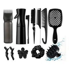 TNAKIEX - Kit 12pz Peine De Masaje De Cepillo Adecuado Cabello Rizad