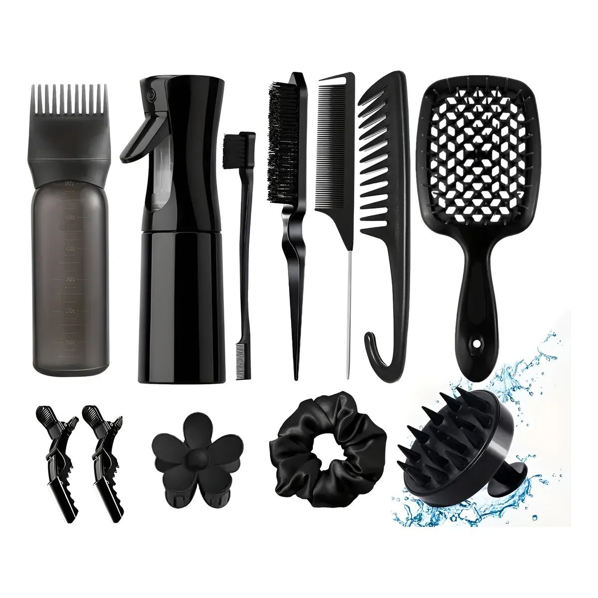 TNAKIEX - Kit 12pz Peine De Masaje De Cepillo Adecuado Cabello Rizad