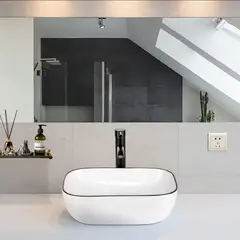 BLUEDREAMER - Lavabo de cerámica integrado en encimera
