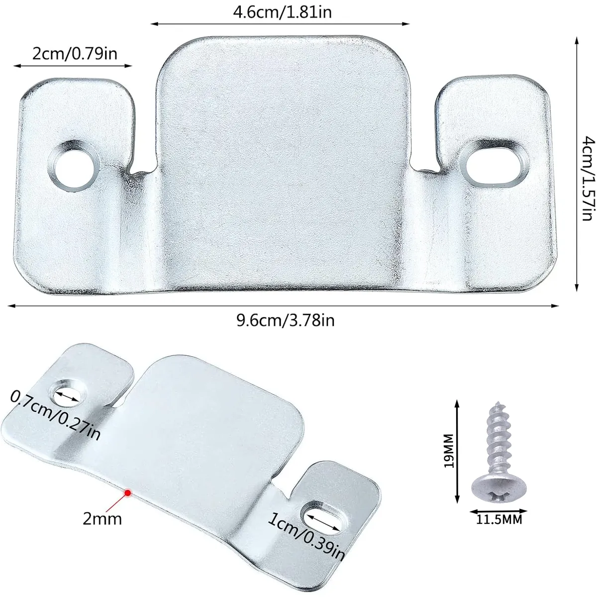 KINDA NICE - Unión Metálico Para Muebles Camas Divididas Pack 8 Anclaje