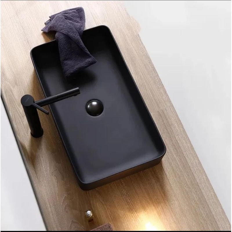 BLUEDREAMER - Lavabo de cerámica integrado en encimera