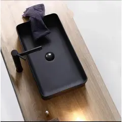 BLUEDREAMER - Lavabo de cerámica integrado en encimera