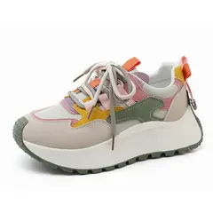 DANWEILE - Zapatillas de plataforma de malla para mujer Verde