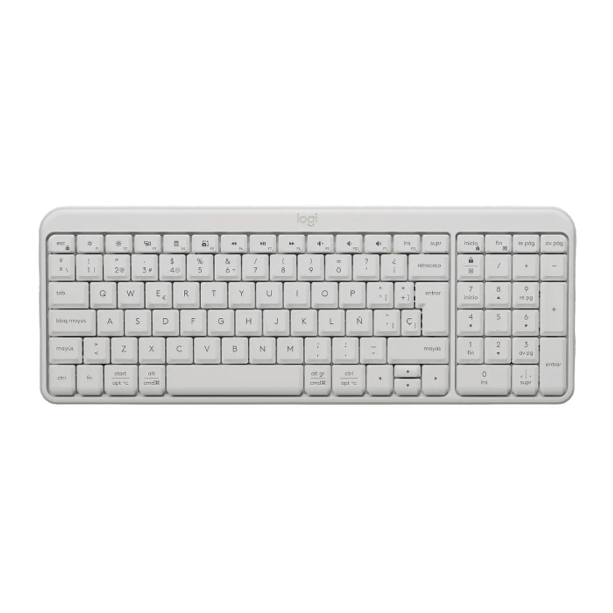 LOGITECH - Logitech K250 Teclado Inalámbrico Compacto BluetoothUSB Blanco