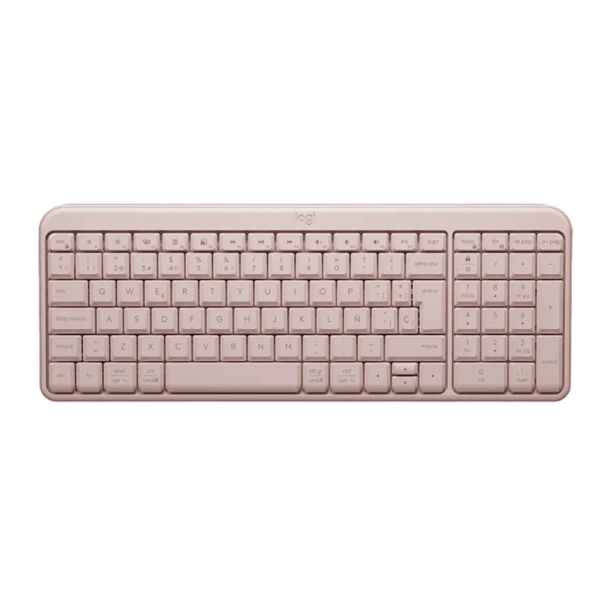 LOGITECH - Logitech K250, Teclado Inalámbrico Compacto, Bluetooth, USB, Rosa