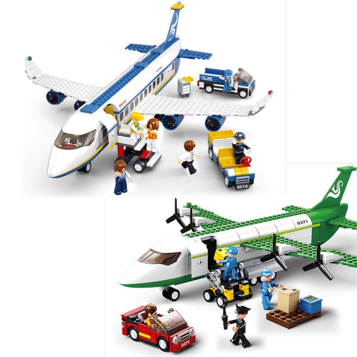 SLUBAN - Pack Aviónes Transporte de Carga y Pasajeros compatible Lego