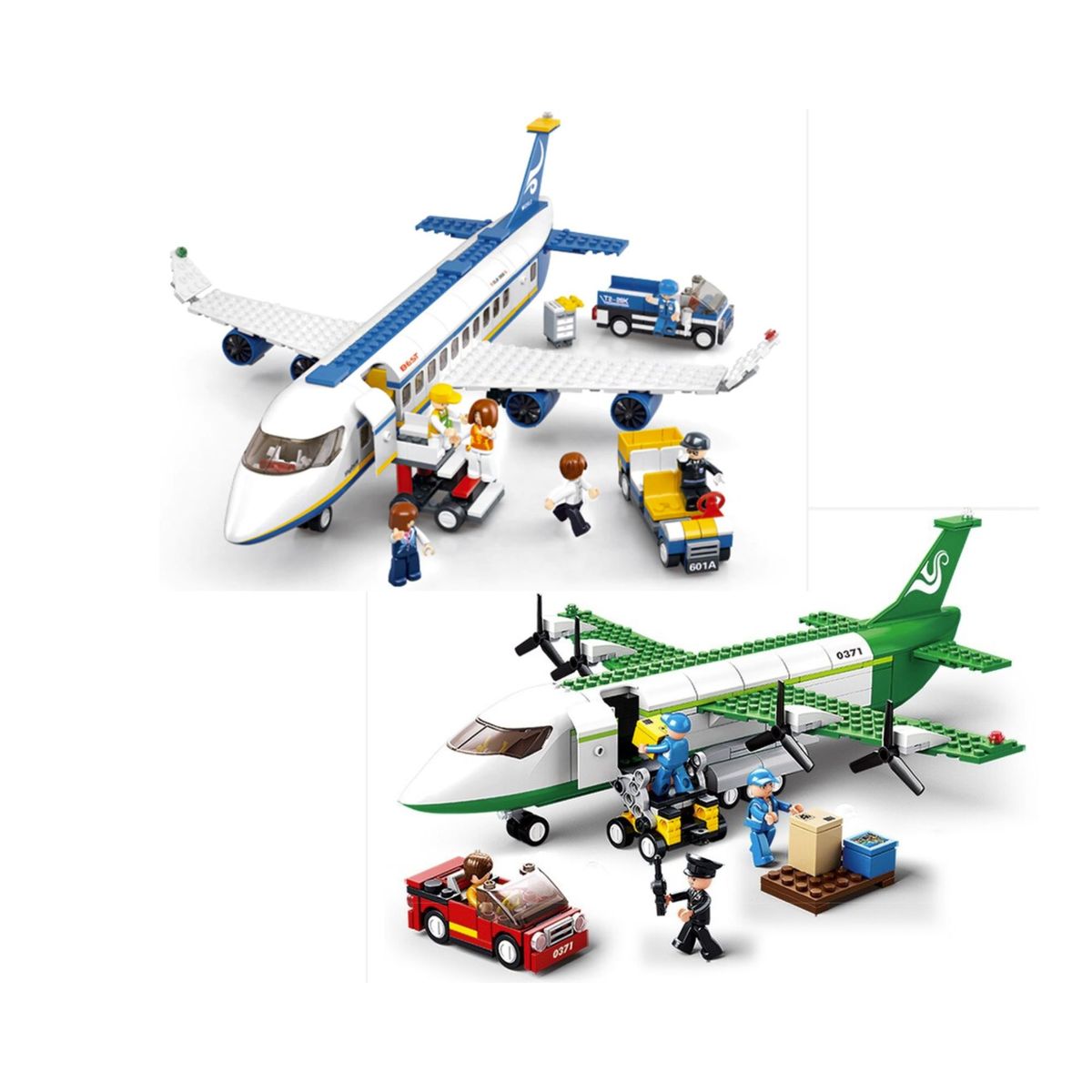 SLUBAN - Pack Aviónes Transporte de Carga y Pasajeros compatible Lego