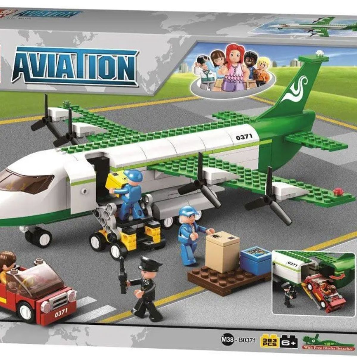 SLUBAN - Pack Aviónes Transporte de Carga y Pasajeros compatible Lego