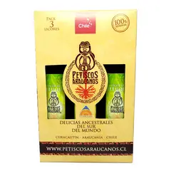PETISCOS ARAUCANOS - LICOR DE LLEUQUE PACK 3 X 250 ML