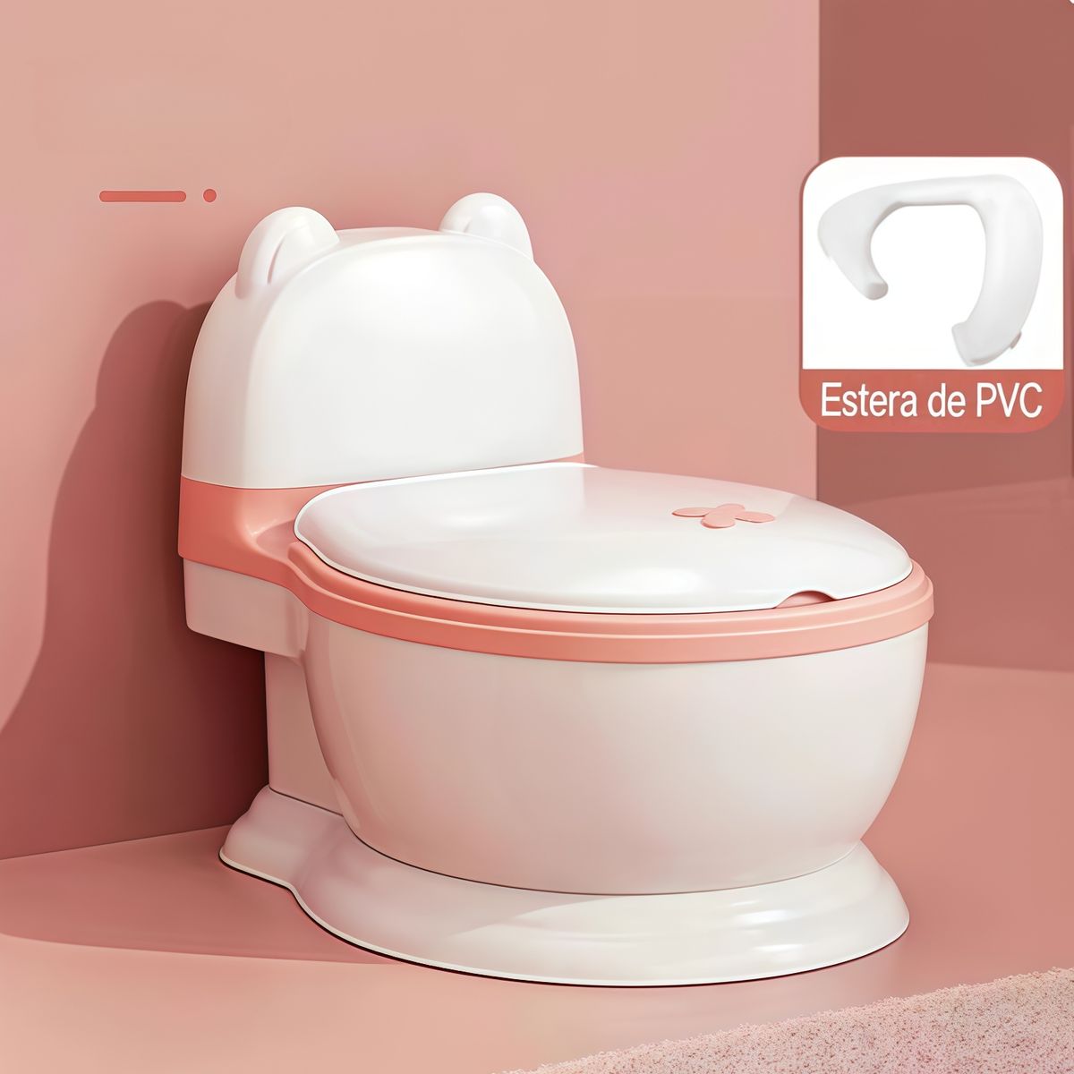 OASIS - Bacinica Bañito Entrenador Niños Baño Asiento Acojinado Rosa