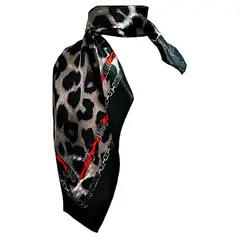 VIVAFELICIA - Pañuelo Seda Animal Negro