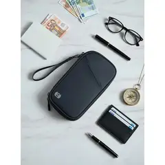 ITERLEVE - Porta Pasaporte Organizador Documentos Con Cierre y Correa