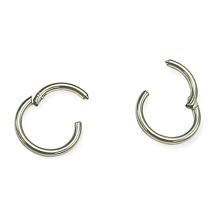 Argollas Clicker 10mm 20g Acero Quirurgico Plateadas Ligeras Plateado TALLA UNICA