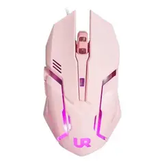 GENERICO - Mouse gamer Pro Urbano usb luces rgb rosado