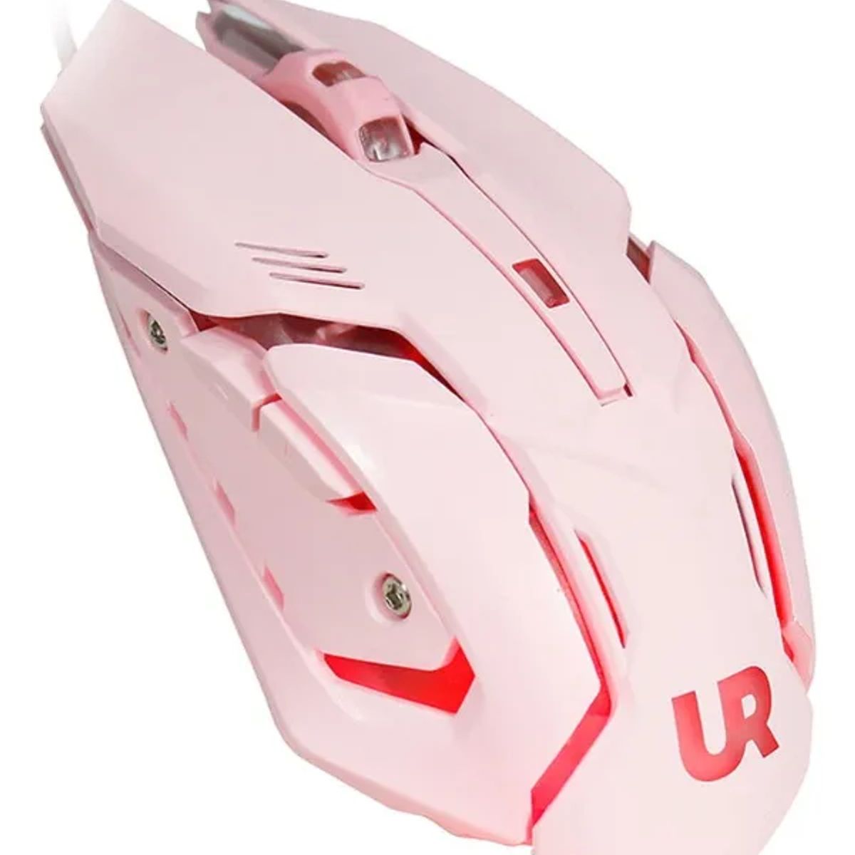 GENERICO - Mouse gamer Pro Urbano usb luces rgb rosado