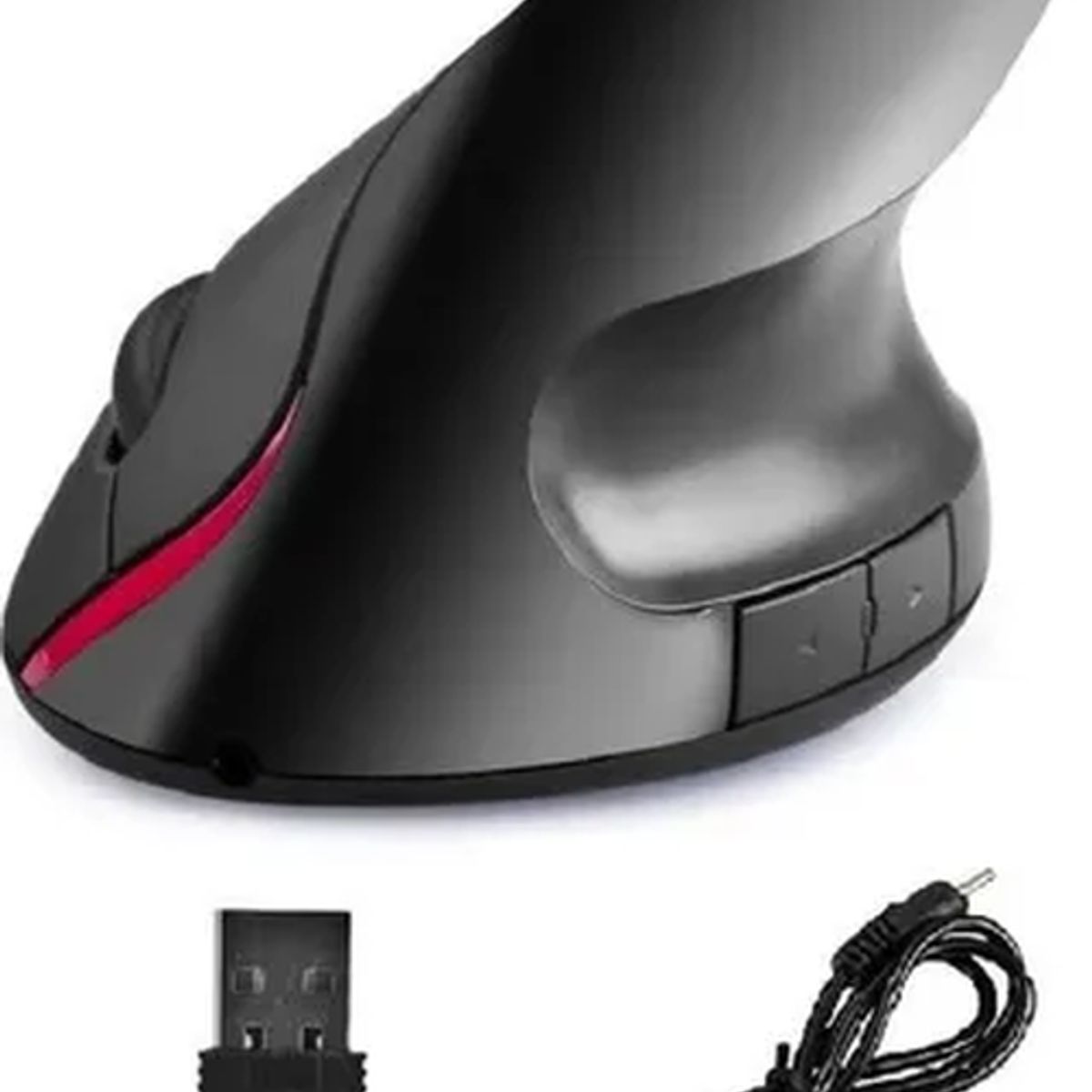 GENERICO - Mouse vertical inalámbrico ergonómico recargable negro