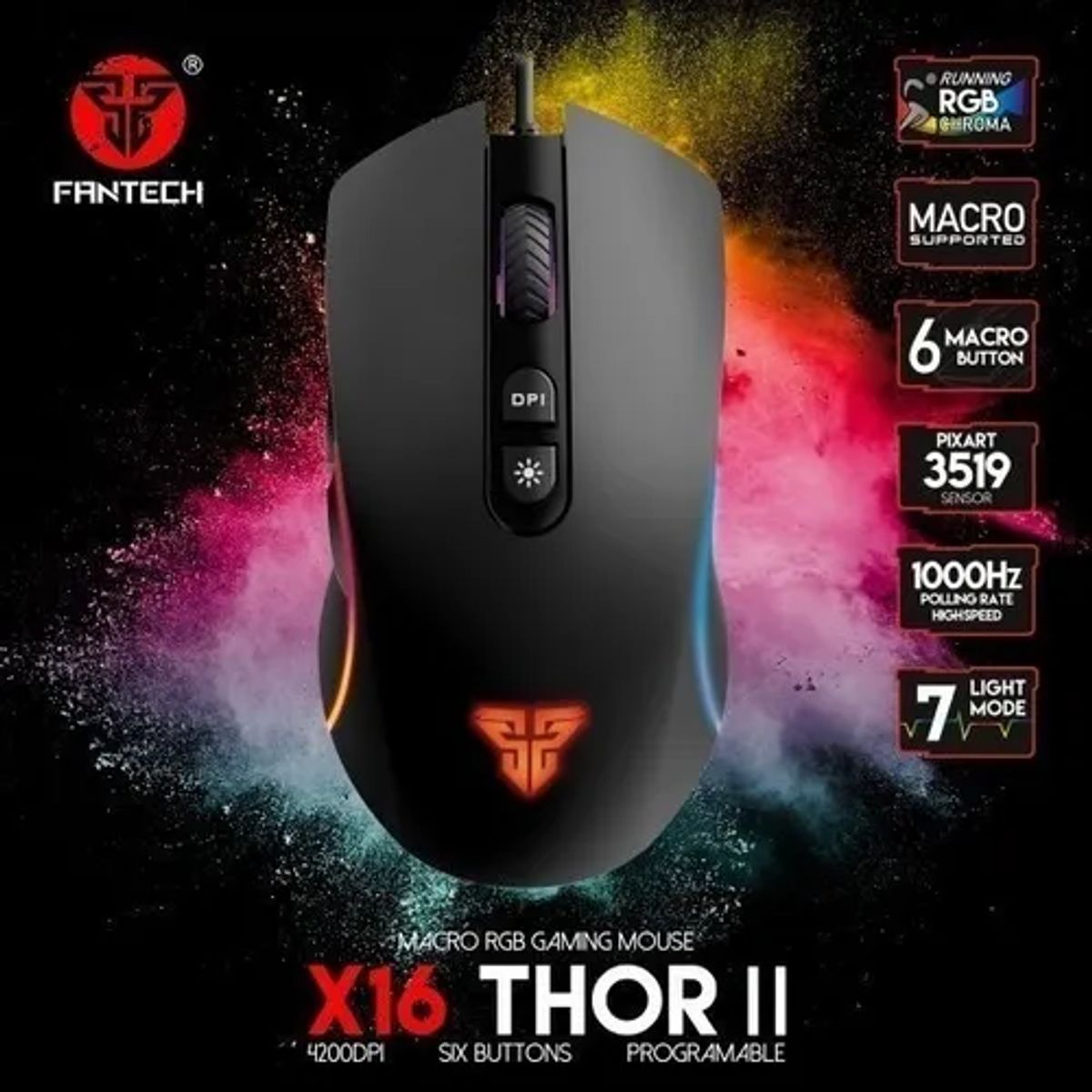GENERICO - Mouse gamer Fantech Thor X16 rgb
