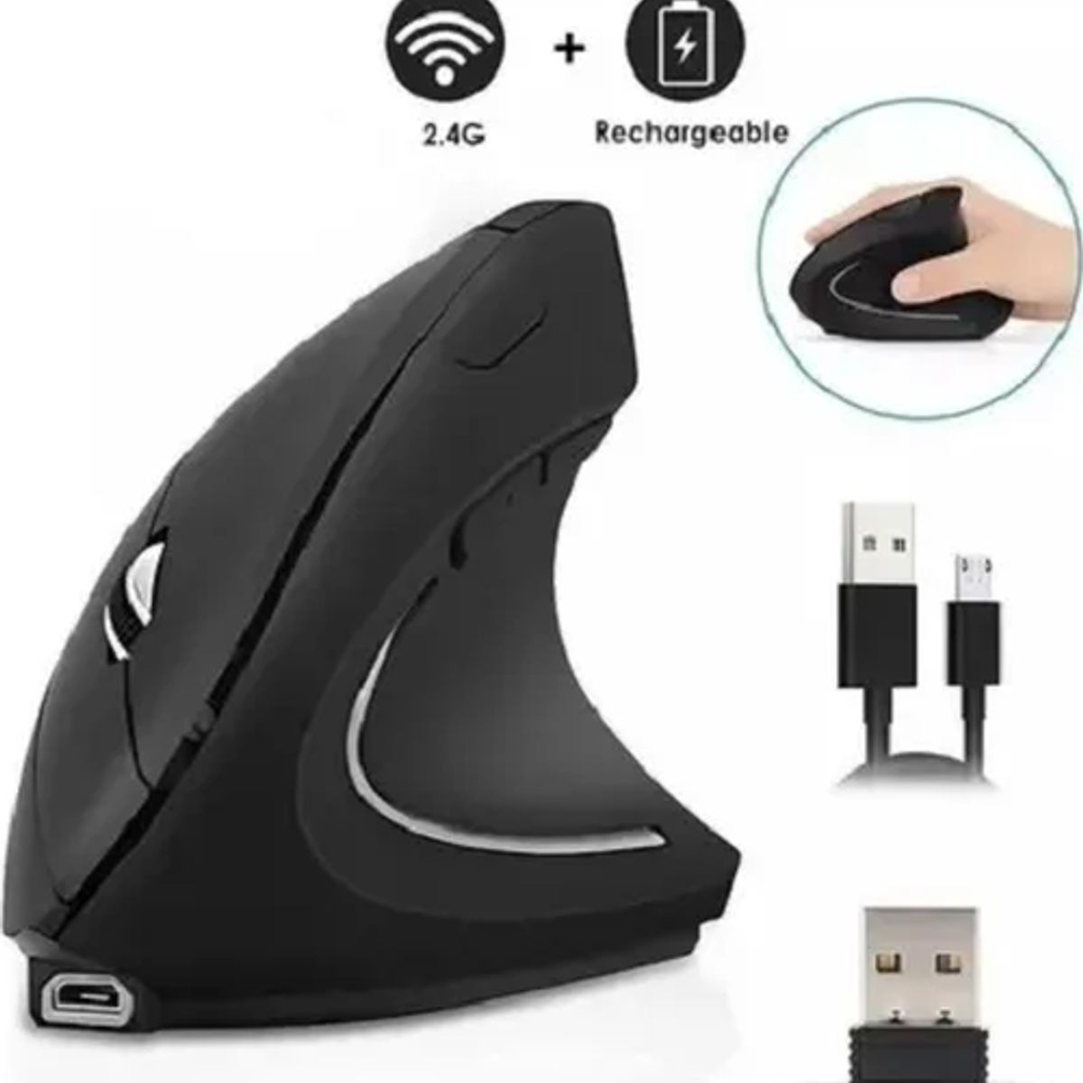 GENERICO - Mouse vertical inalámbrico batería recargable