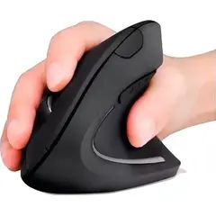 GENERICO - Ratón vertical inalámbrico recargable usb negro