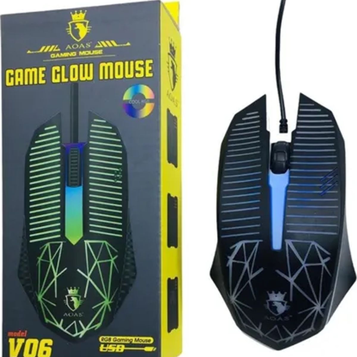 GENERICO - Mouse gamer Aoas V06 retroiluminado usb