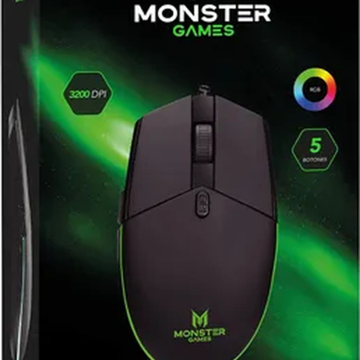GENERICO - Mouse gamer Monster Tide 3200dpi 5 botones