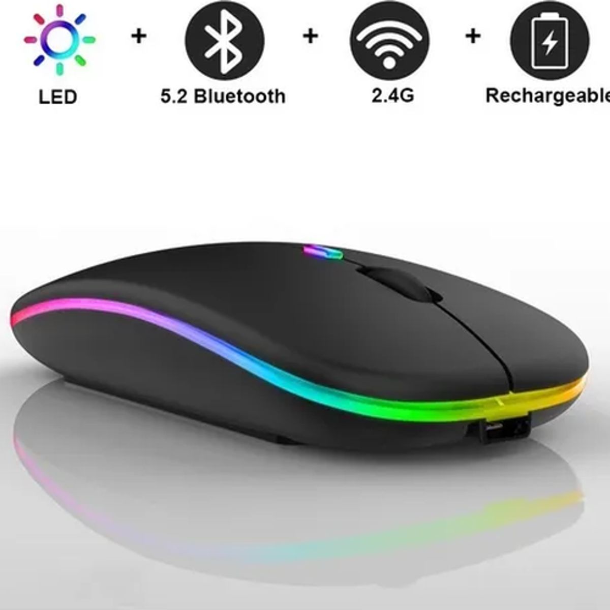 GENERICO - Mouse inalámbrico recargable bluetoothmacpc