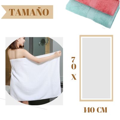 Imagen 2 del producto Toalla de Baño Cuerpo Blanca 100% Algodon Gruesa