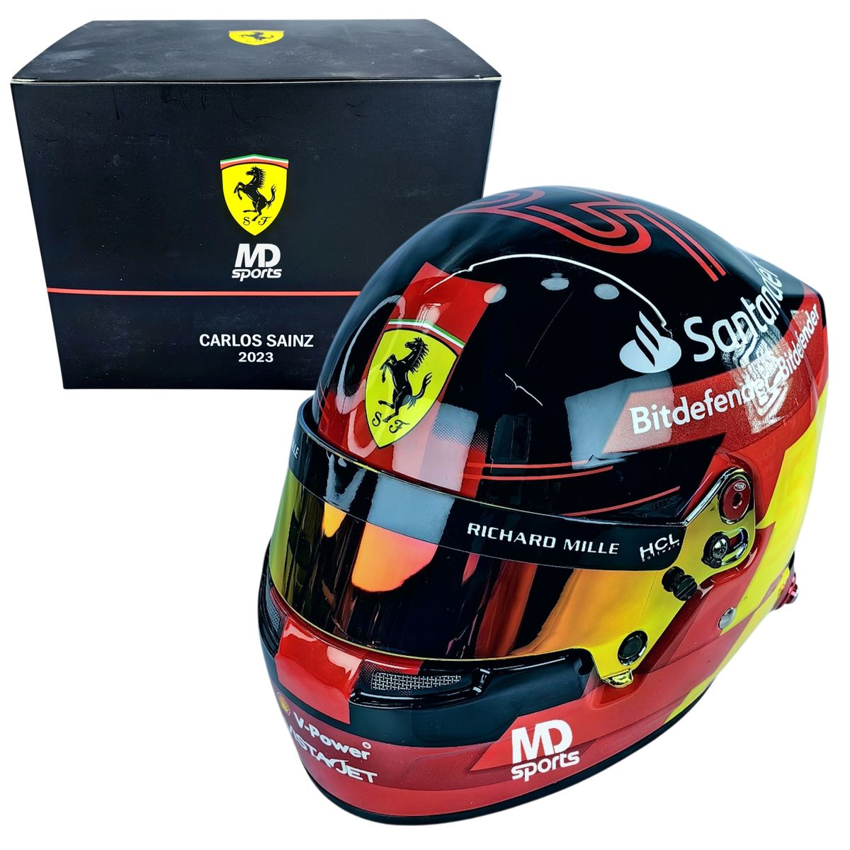 FORMULA 1 - Casco Formula 1 Carlos Sainz Ferrari 2023 Bell Escala 1:2