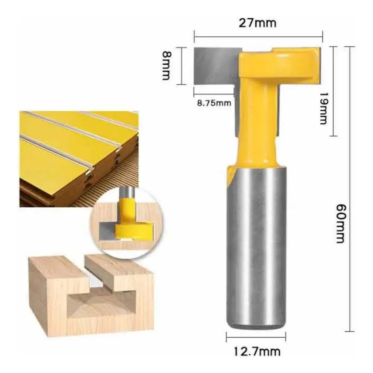 GENERICO - Fresa Madera Ranurar Panel Vástago ½ ( 12,7 )