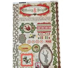 AMERICAN CRAFTS - Block Papel Navidad 30.5x30.5cm Ambas Caras Stickers 15 Hjs