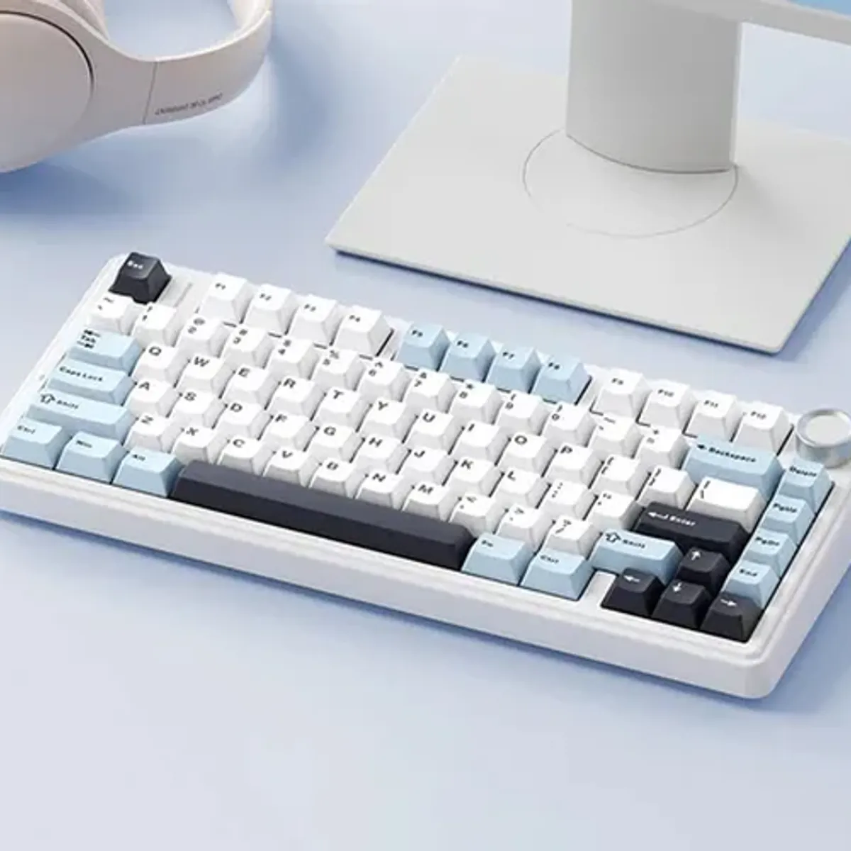 GENERICO - Teclado Aula F75 mecánico inalámbrico blanco inglés