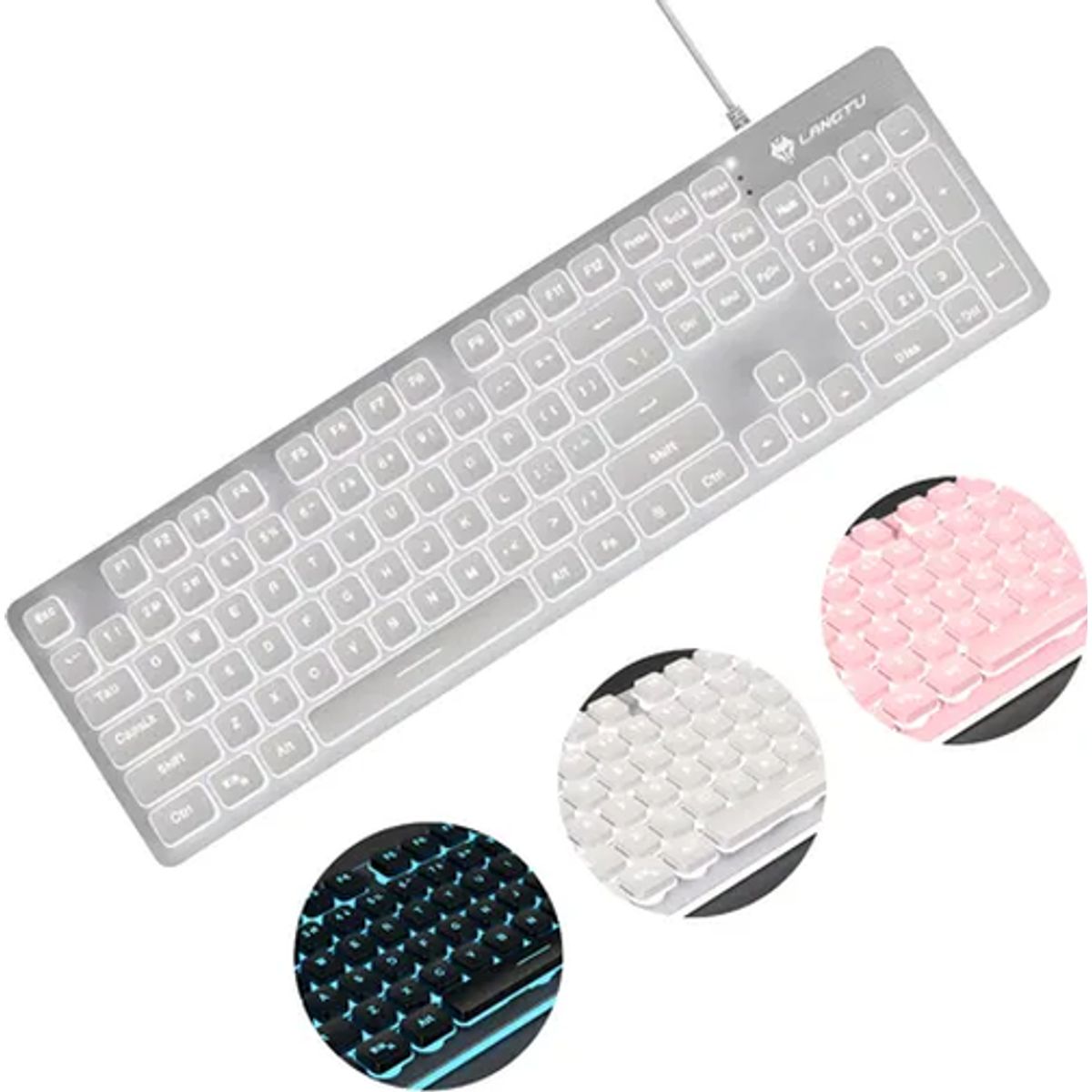GENERICO - Teclado L1 mecánico membrana silencioso con luces