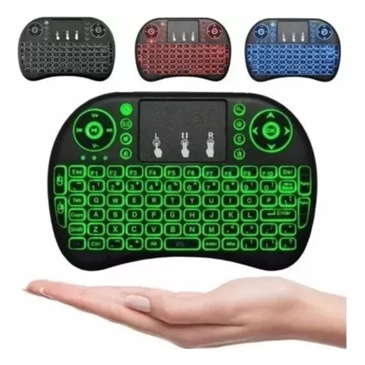 GENERICO - Mini teclado inalámbrico touchpad smart tv pc negro