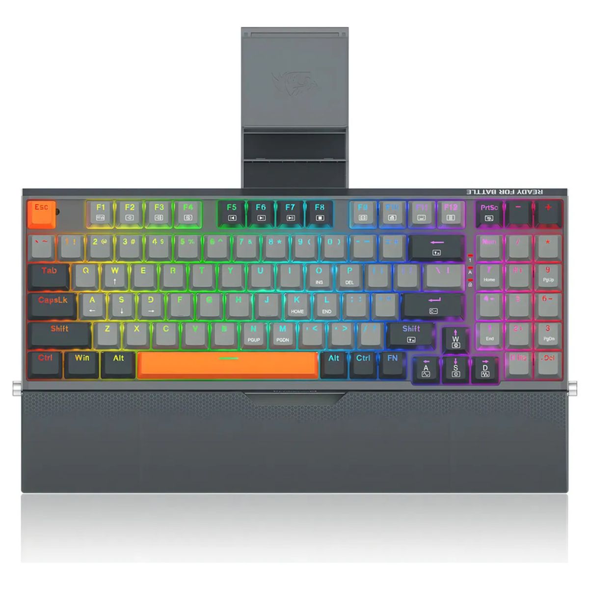 GENERICO - Teclado Redragon Olaf K648 mecánico rgb gris inglés