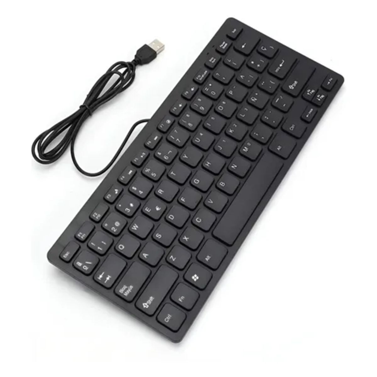 GENERICO - Mini teclado usb 78 teclas compacto negro