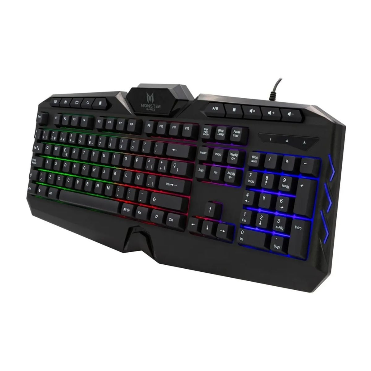 GENERICO - Teclado Onset T1026 membrana gamer rgb español negro