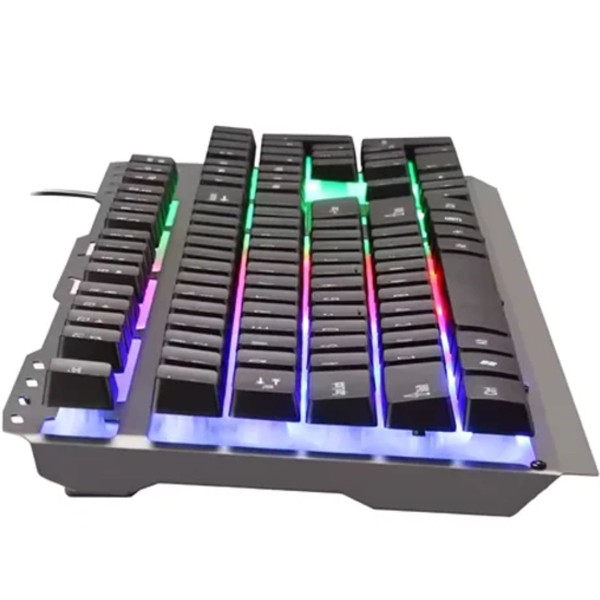 GENERICO - Teclado gamer JX-K808 rgb español base metal