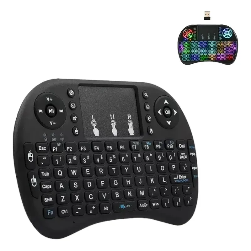GENERICO - Mini teclado inalámbrico touchpad smart tv xbox negro
