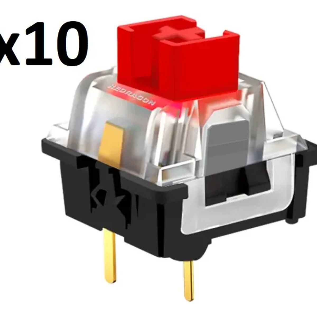 GENERICO - Pack 10 switches Redragon Outemu red retroiluminados